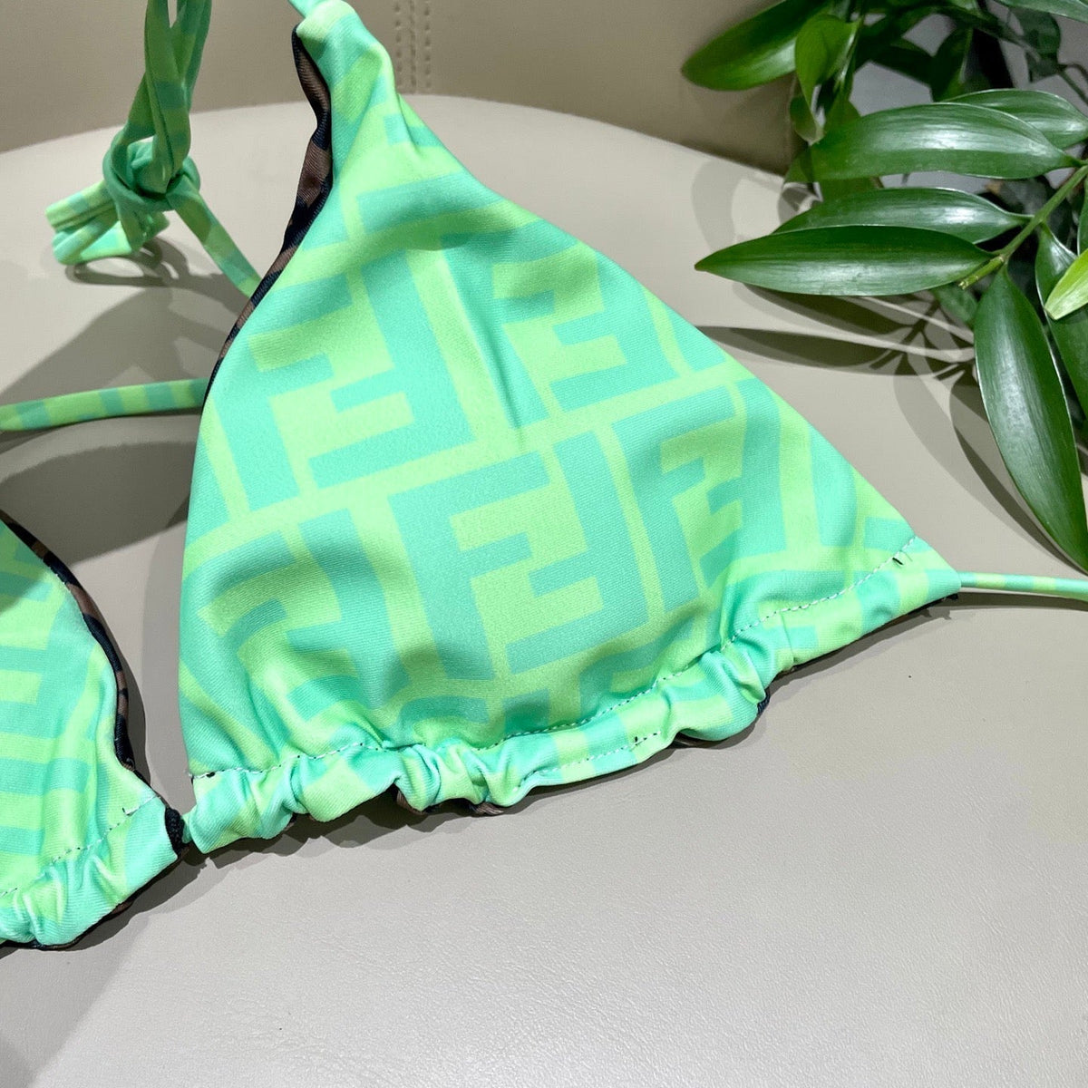 FF Reversible Swimsuit Green Polyamide 180507