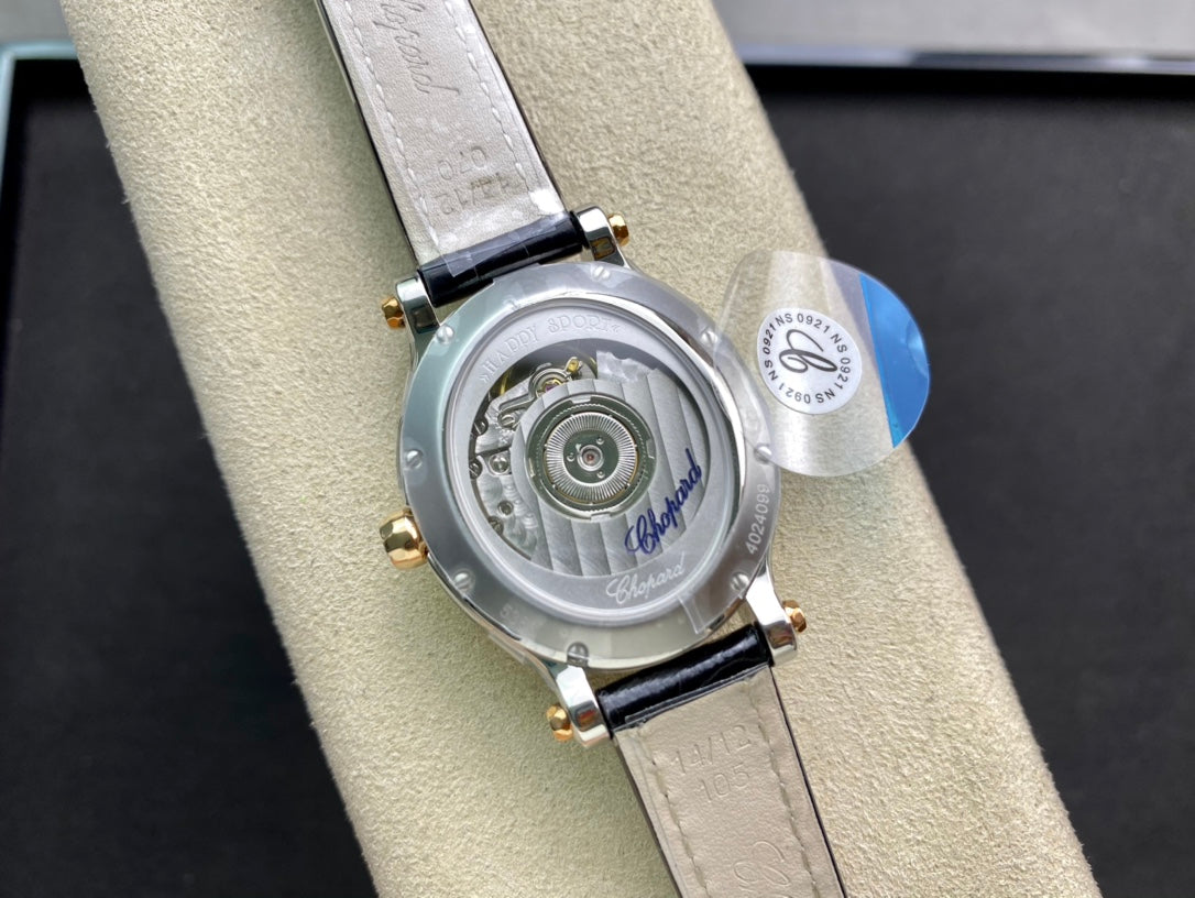 Happy Diamond 30mm Gold White Dial