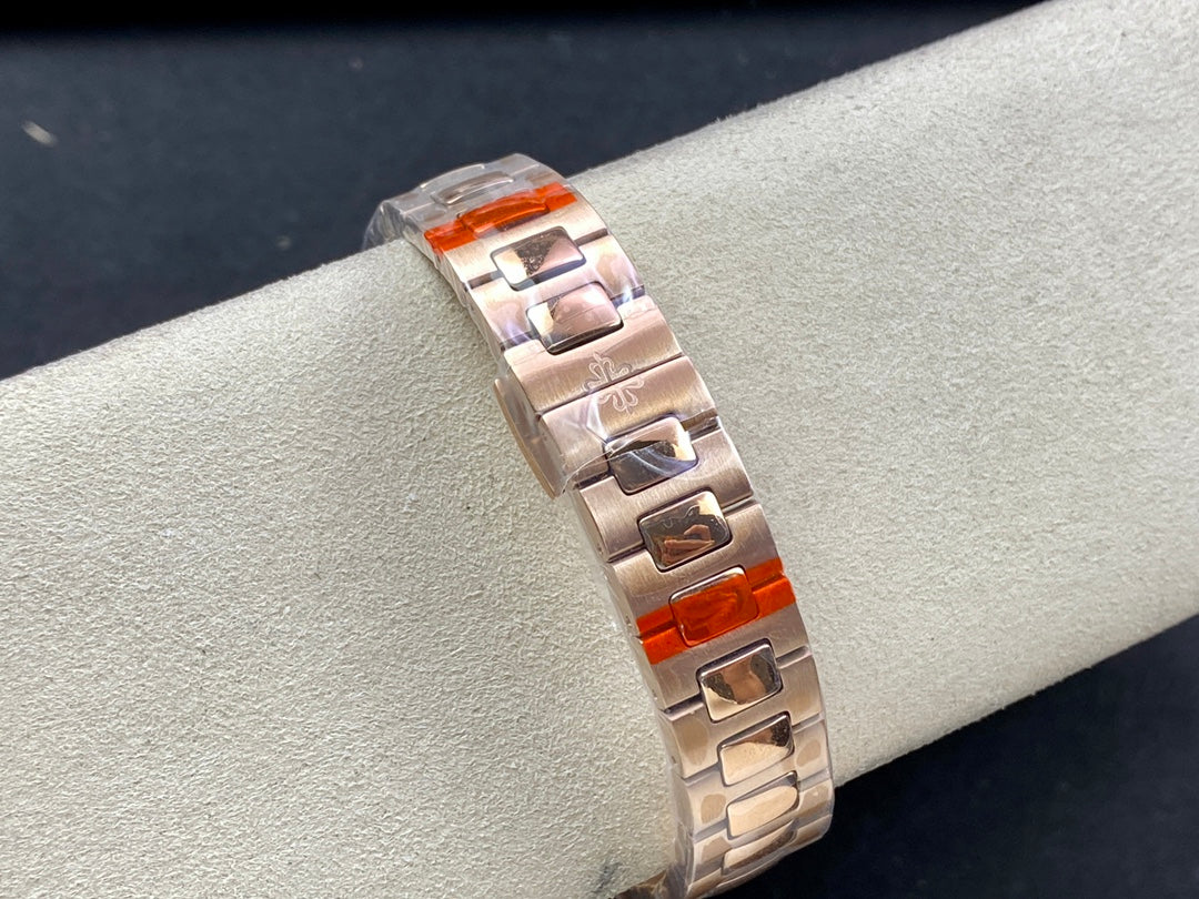 PATEK Nautilus 35.2mm Pink Gold White Dial
