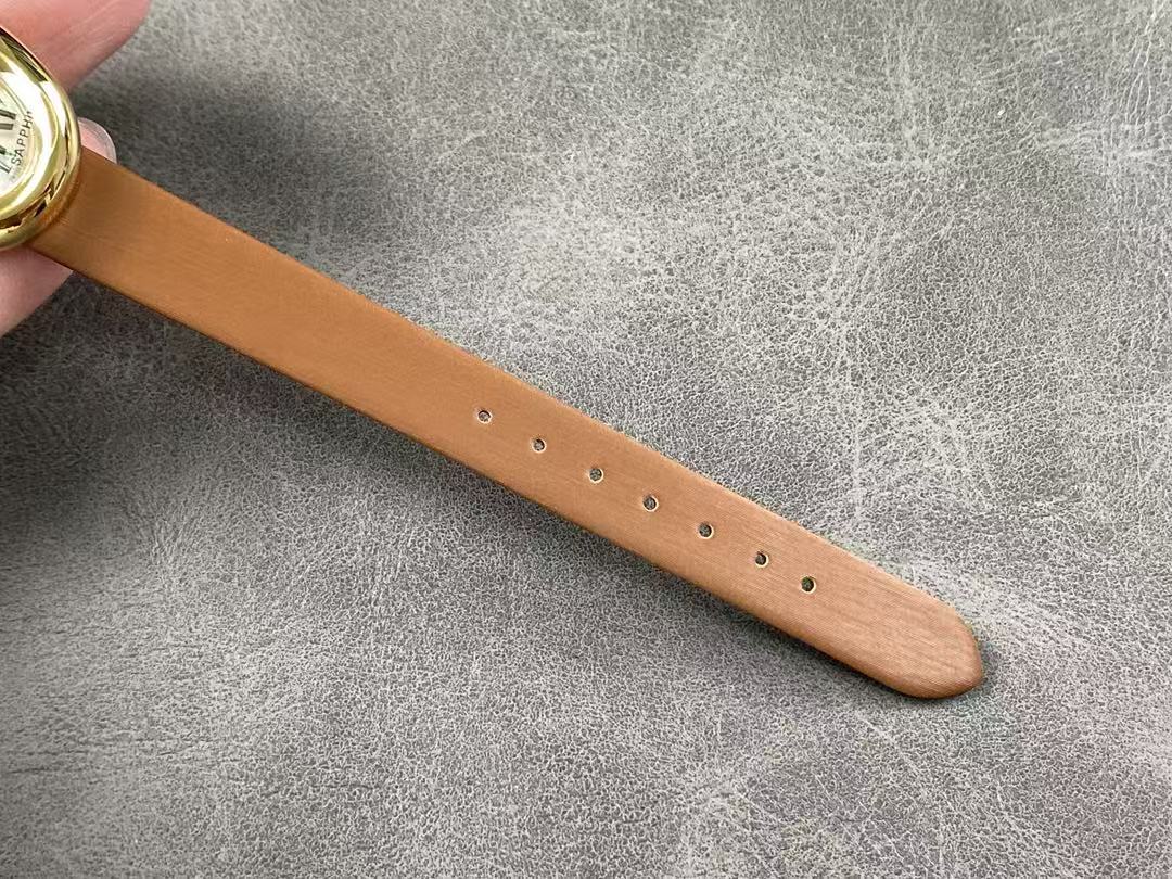 Baignoire 23mm Yellow Gold Leather Strap