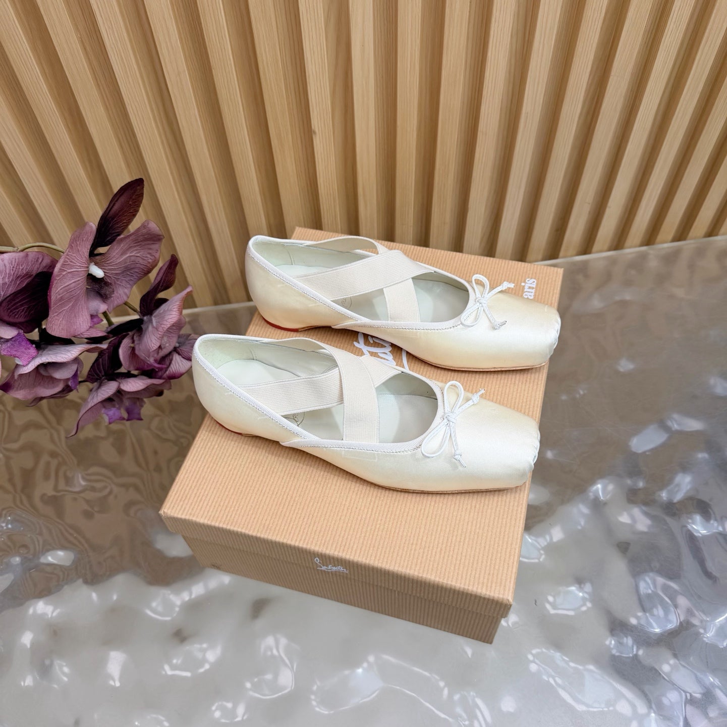 Christian Louboutin 2026 Cassiasticina Ballet Flats Silk Sheepskin 698252