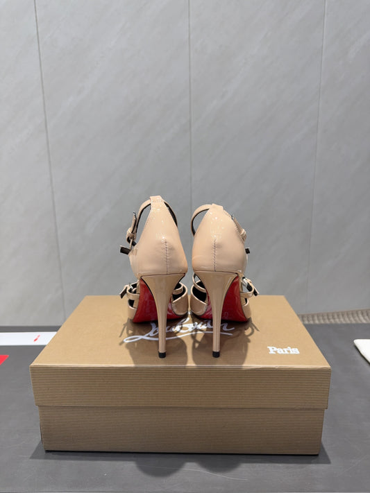 CL 26SS High Heel Pump 100 Beige Patent Leather 613872