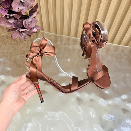 Christian Louboutin 2026 Cassia Lace Up Pumps 100mm Crepe Satin 775976