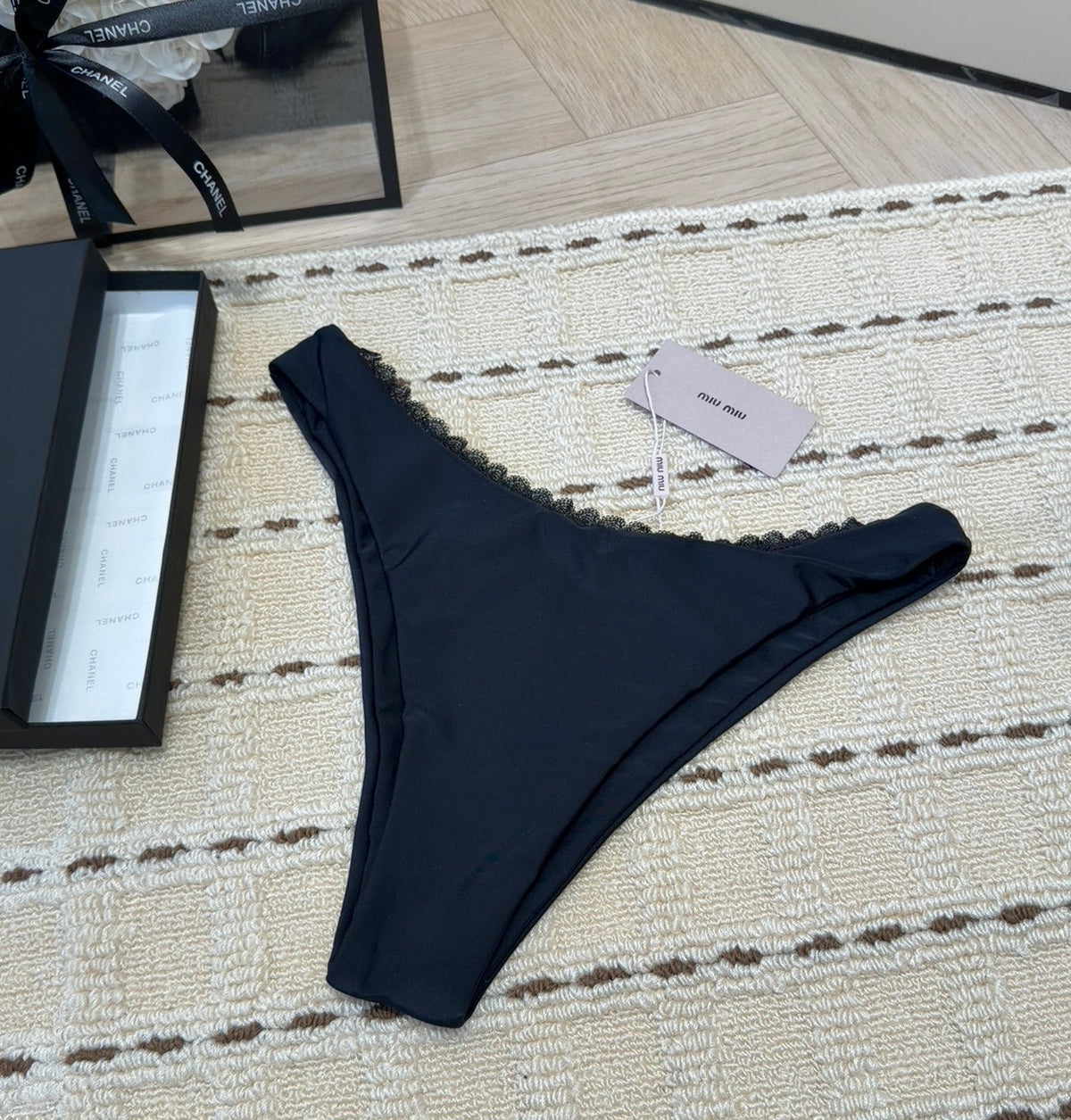 Miu Swimsuits Black Cotton 180544