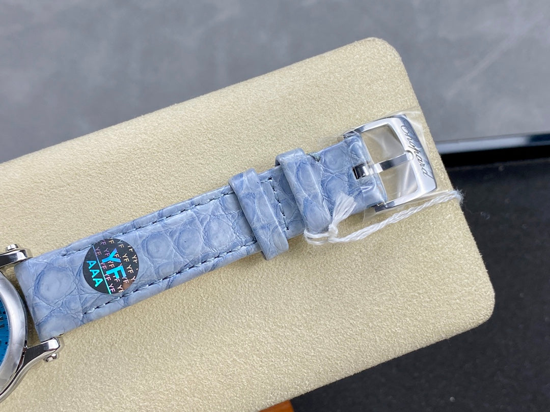 Happy Diamonds 30mm Silver Blue Dial