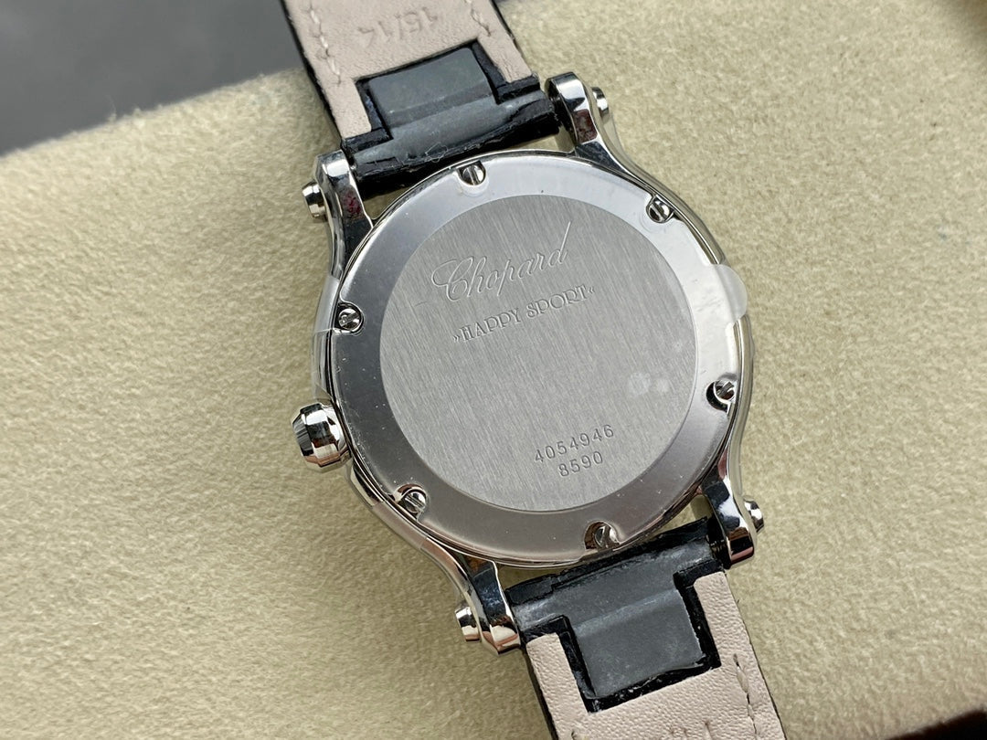 Happy Diamonds 30mm Silver Green Dial
