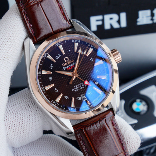 SEAMASTER AQUA TERRA 150M CO-AXIAL GMT  LEATHER STRAP