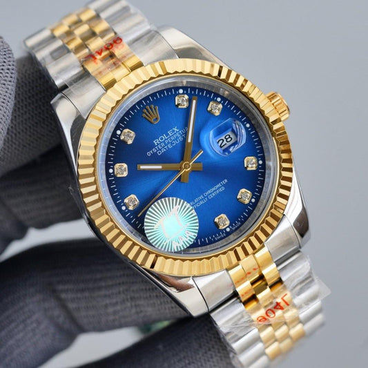 DATEJUST 41MM TWO TONE BLUE DIAL DIAMOND NUMERALS