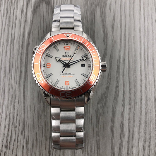 SEAMASTER PLANET OCEAN 600 ORANGE BEZEL WHITE DIAL