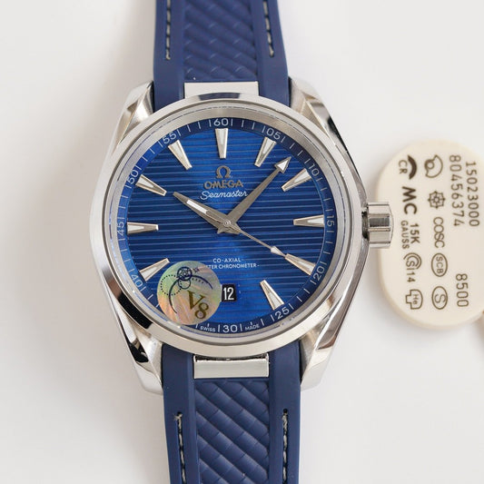 SEAMASTER AQUA TERRA 41MM STEEL CASE RUBBER STRAP