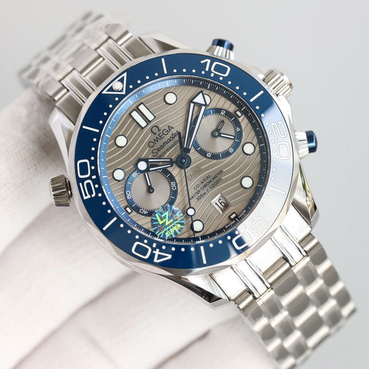 SEAMASTER DIVER 300M CHRONOGRAPH BLUE CERAMIC GREY DIAL