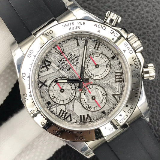 DAYTONA 40MM METEORITE ROMAN DIAL 116509 RUBBER STRAP