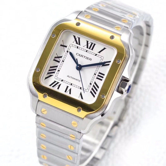 SANTOS LADY 35.1MM AUTOMATIC GOLD STEEL (BEST VERSION)