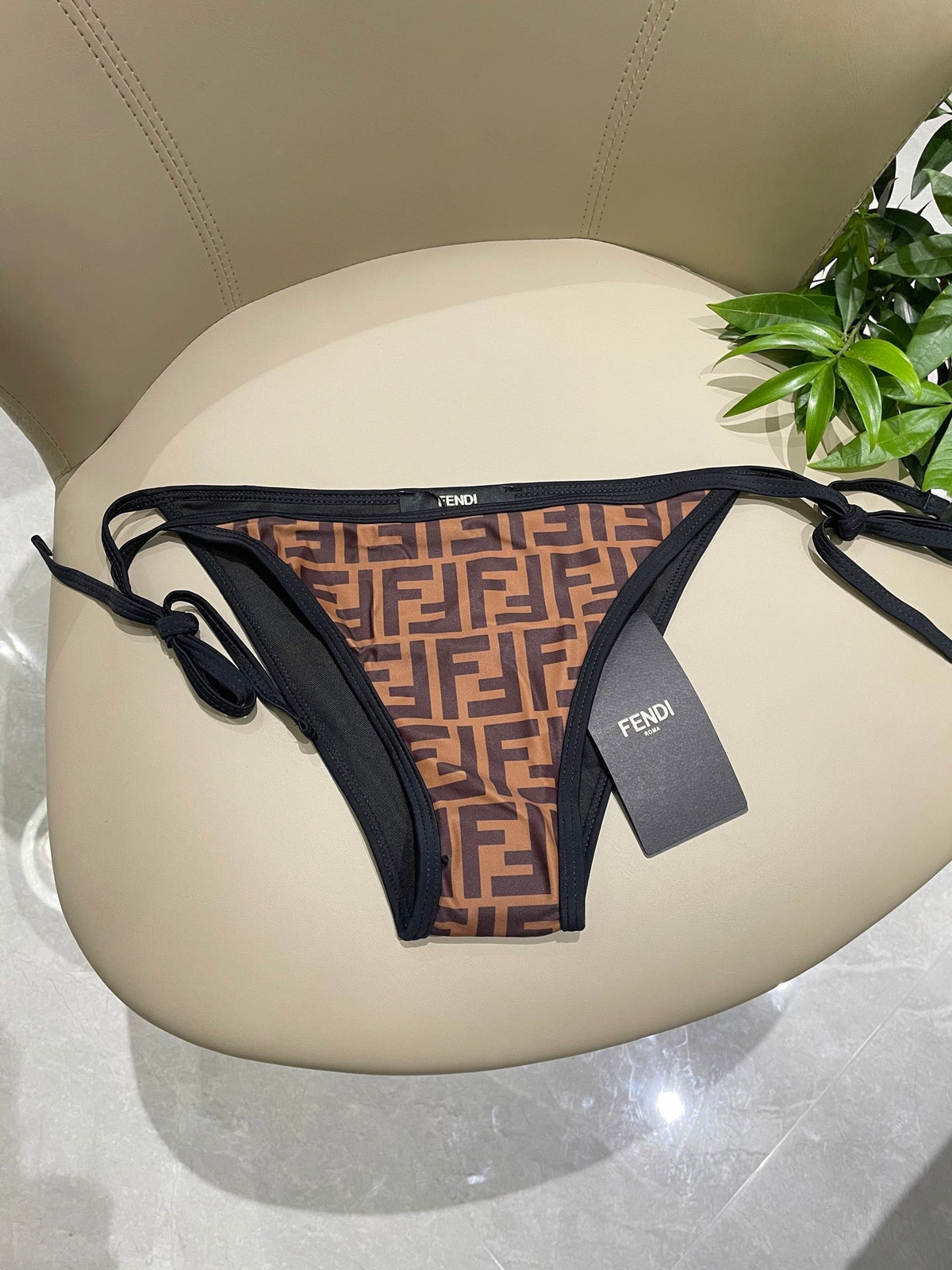 FF Swimsuit Brown Black Polyamide 180512