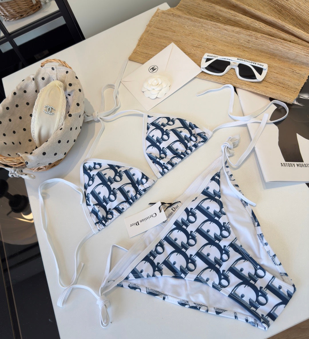 CD 26s Two-Piece Bikini White Blue in Polyamide 261418