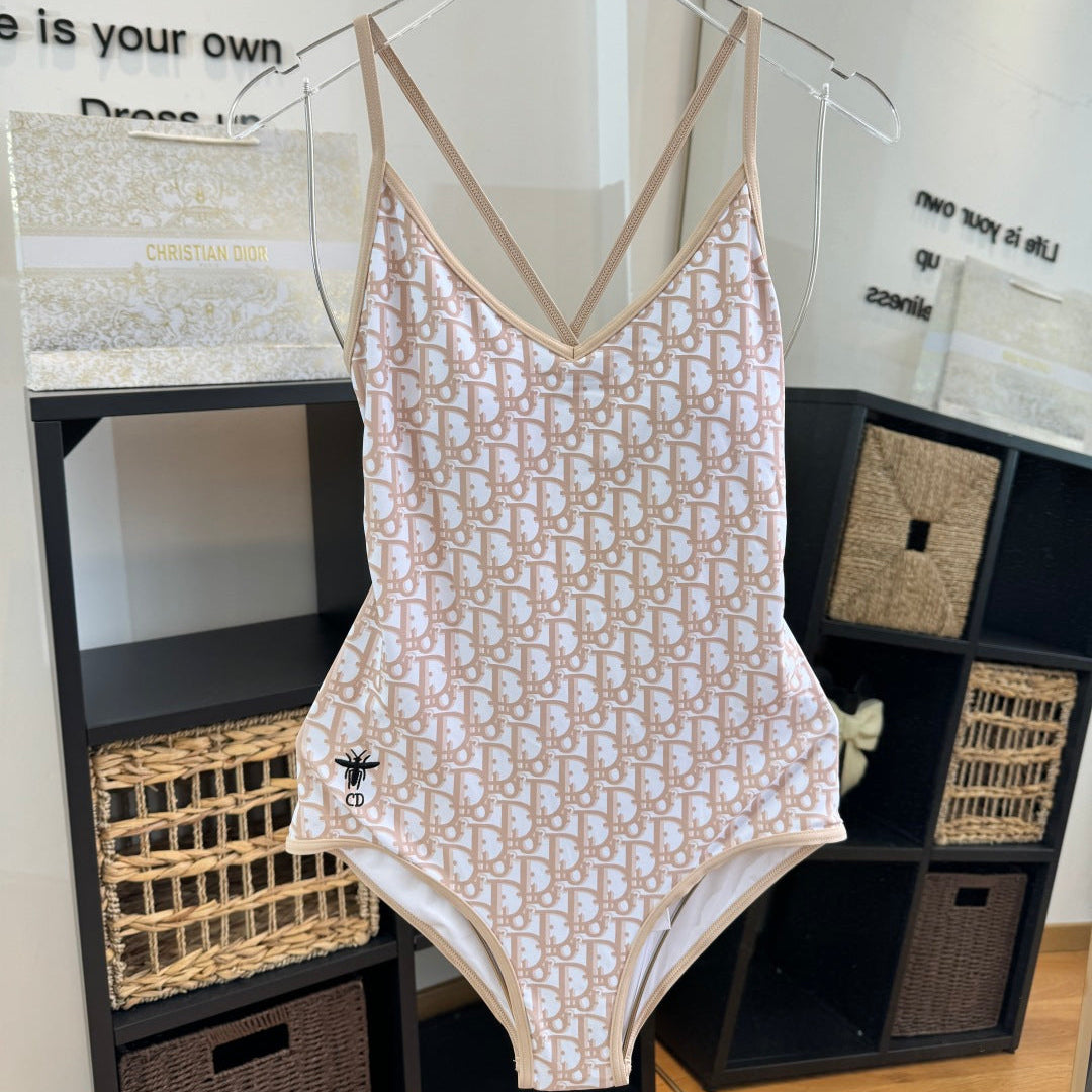 CD One-Piece Bikini White Beige in Polyamide