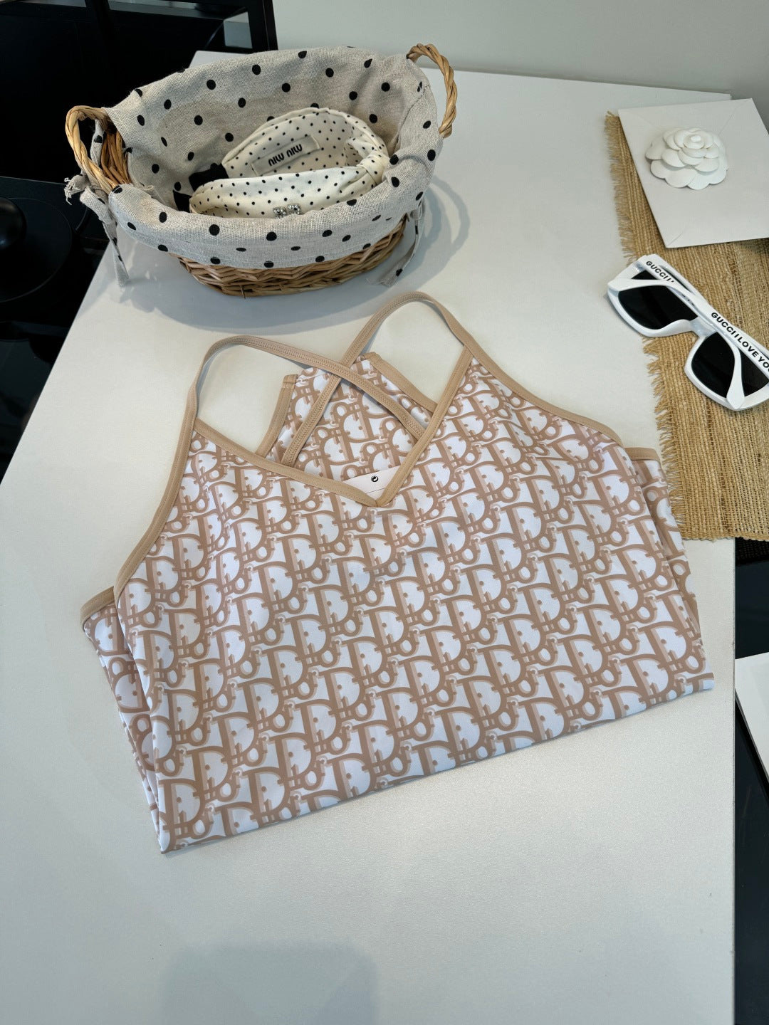CD One-Piece Bikini White Beige in Polyamide