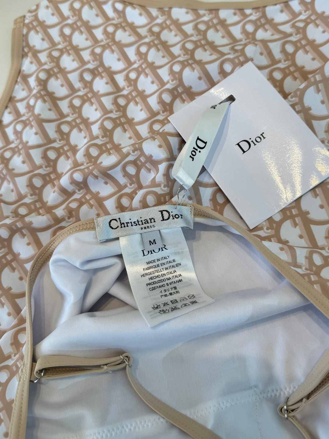 CD One-Piece Bikini White Beige in Polyamide