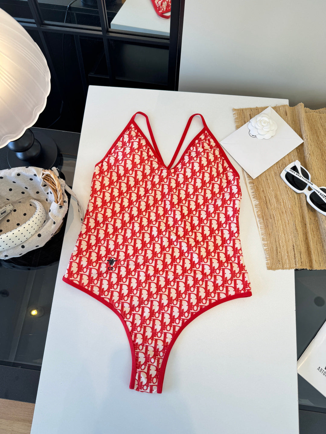CD Swimsuit Red in Nylon 241781