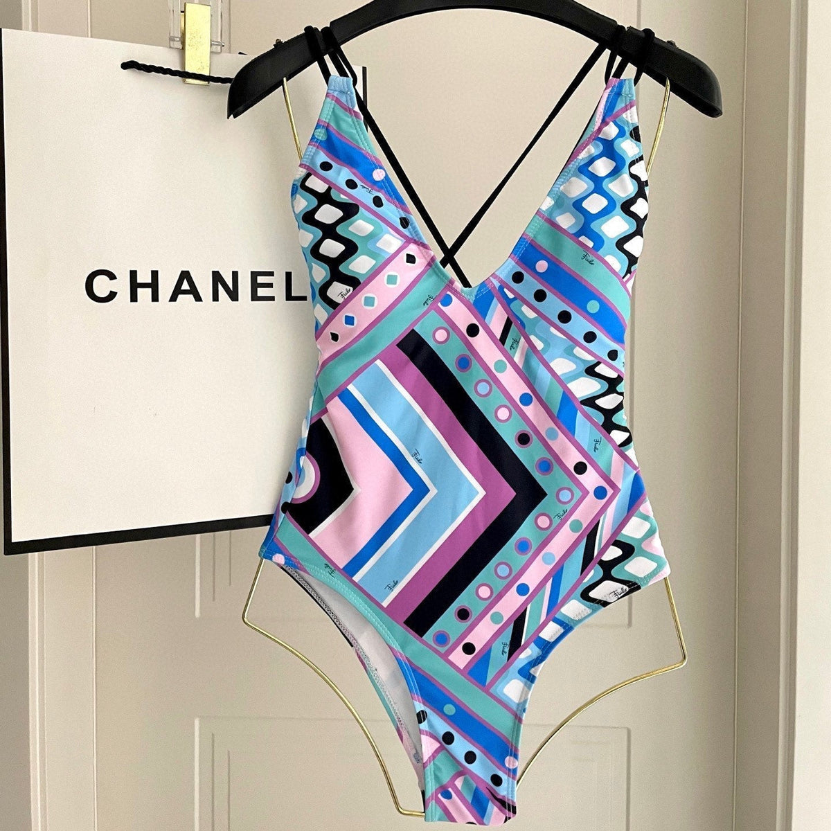 Pucci One-Piece Swimsuit Cotton Blend 882391
