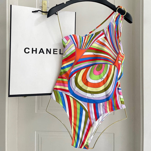 Pucci One-Piece Swimsuit Cotton Blend 829328