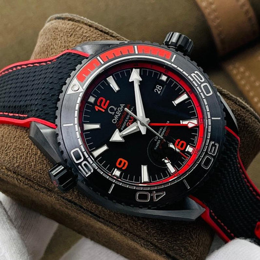 SEAMASTER PLANET OCEAN GMT 600 BLACK CASE RED BEZEL