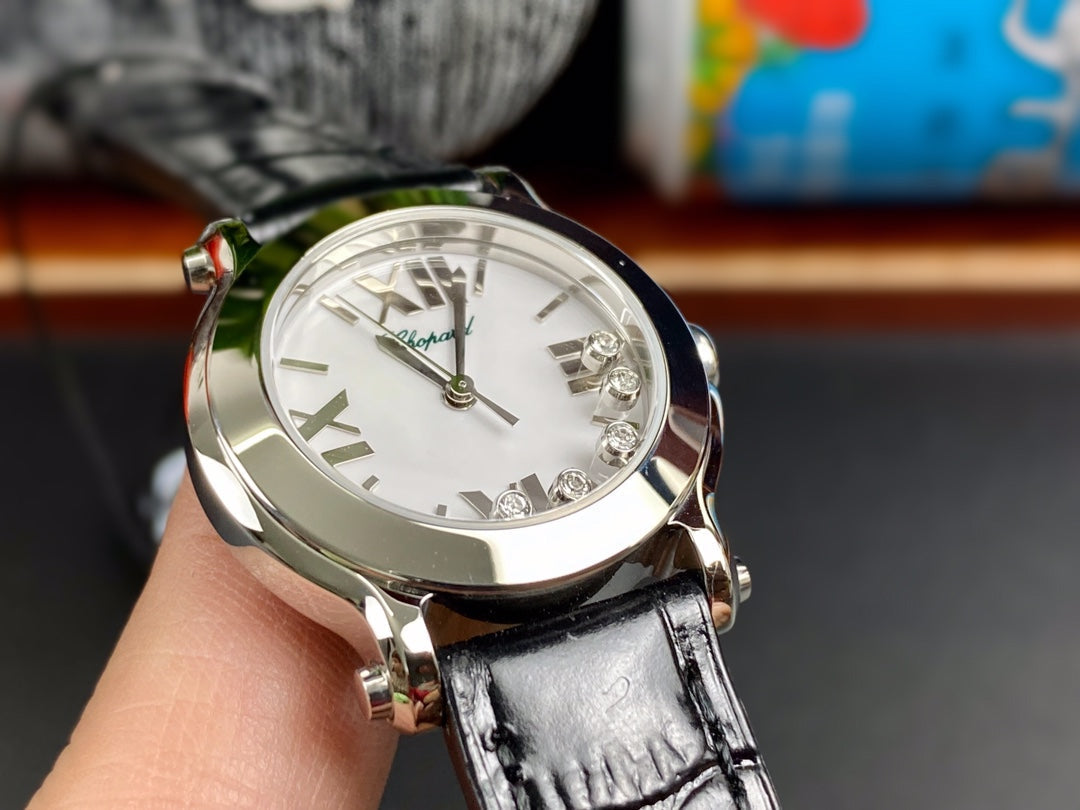 Happy Diamonds 30mm Silver White Dial