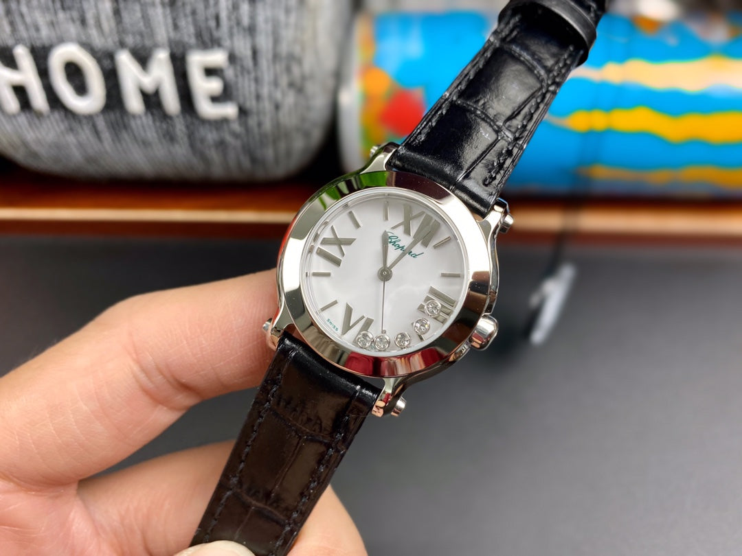 Happy Diamonds 30mm Silver White Dial