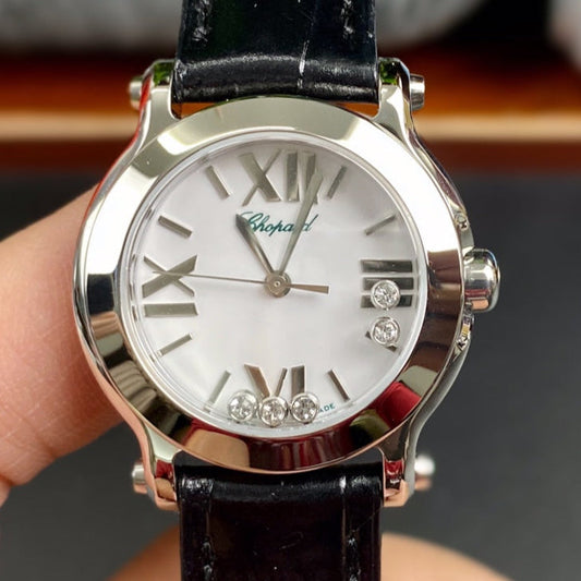 Happy Diamonds 30mm Silver White Dial
