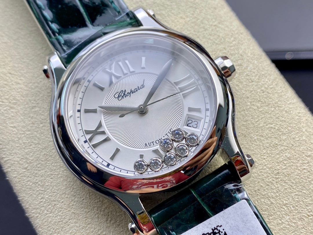 Happy Diamond 36mm Silver White Dial