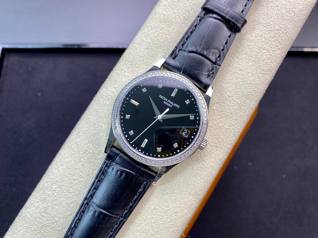 PATEK Calatrava 38mm Black Dial Leather
