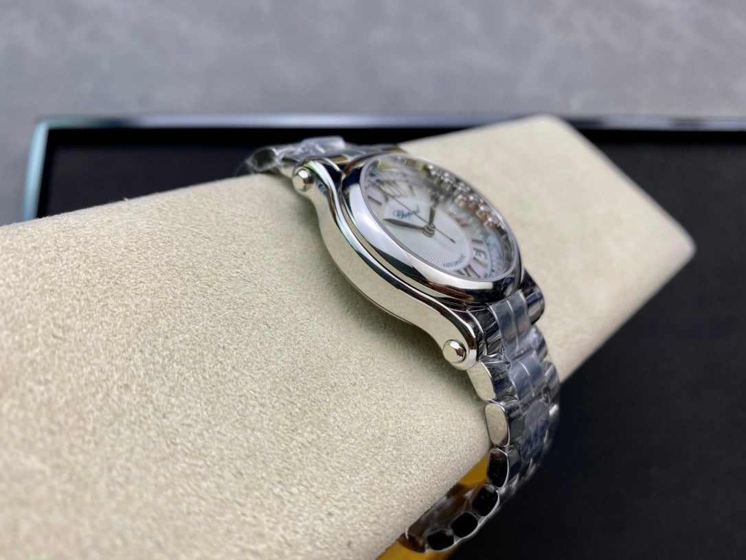 Happy Diamond Silver White Dial