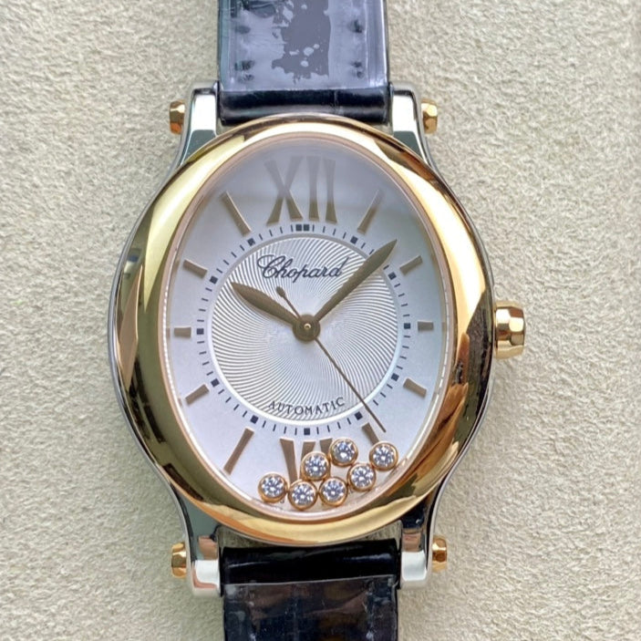 Happy Diamond 30mm Gold White Dial