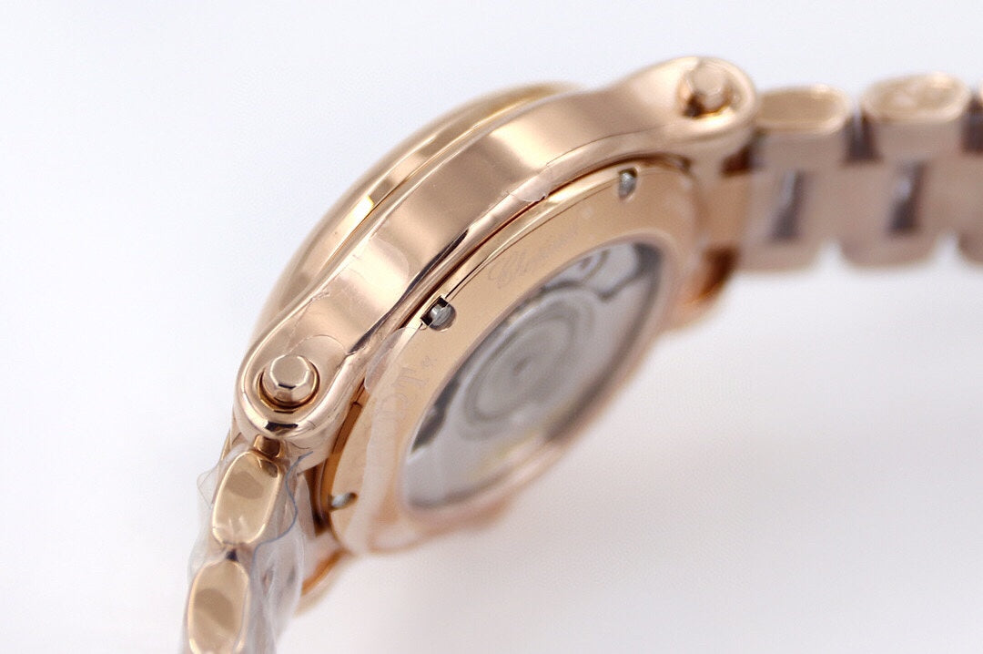 Happy Sport 36mm Pink Gold White Dial