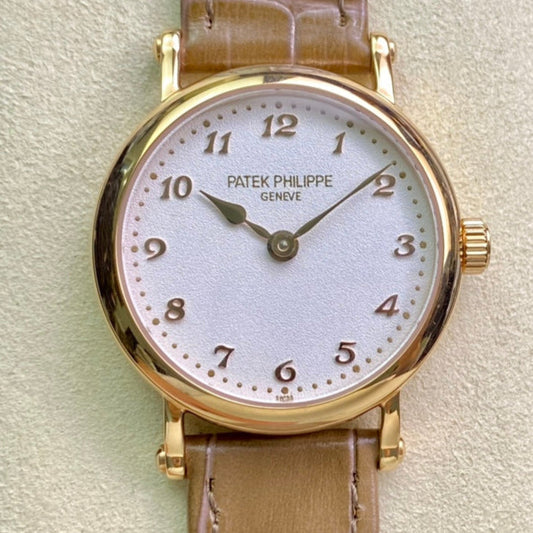 PATEK Calatrava 34.6mm Gold White Dial