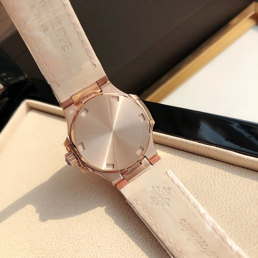 PATEK Nautilus 32mm Pink Gold Leather