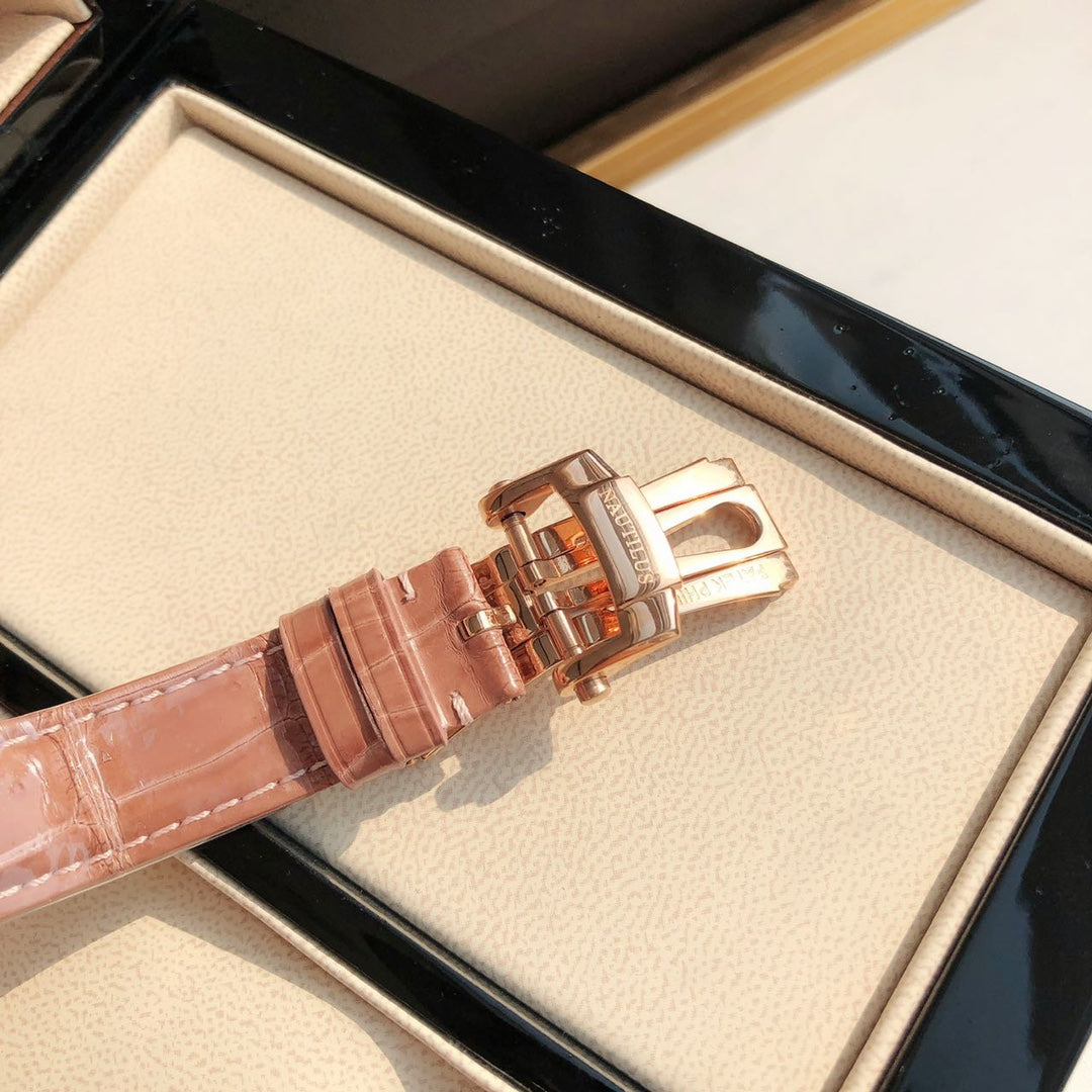 PATEK Nautilus 32mm Pink Gold Leather