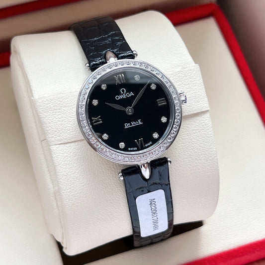 Omega De Ville 27.4mm Silver Black Dial