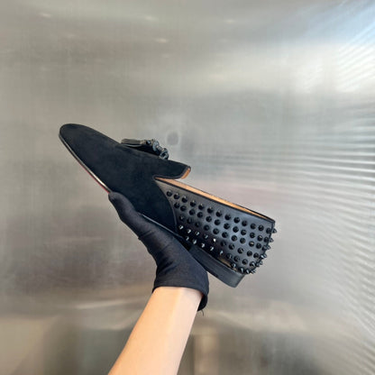 Christian Louboutin Loafer Tassel Suede Patent Leather 863799