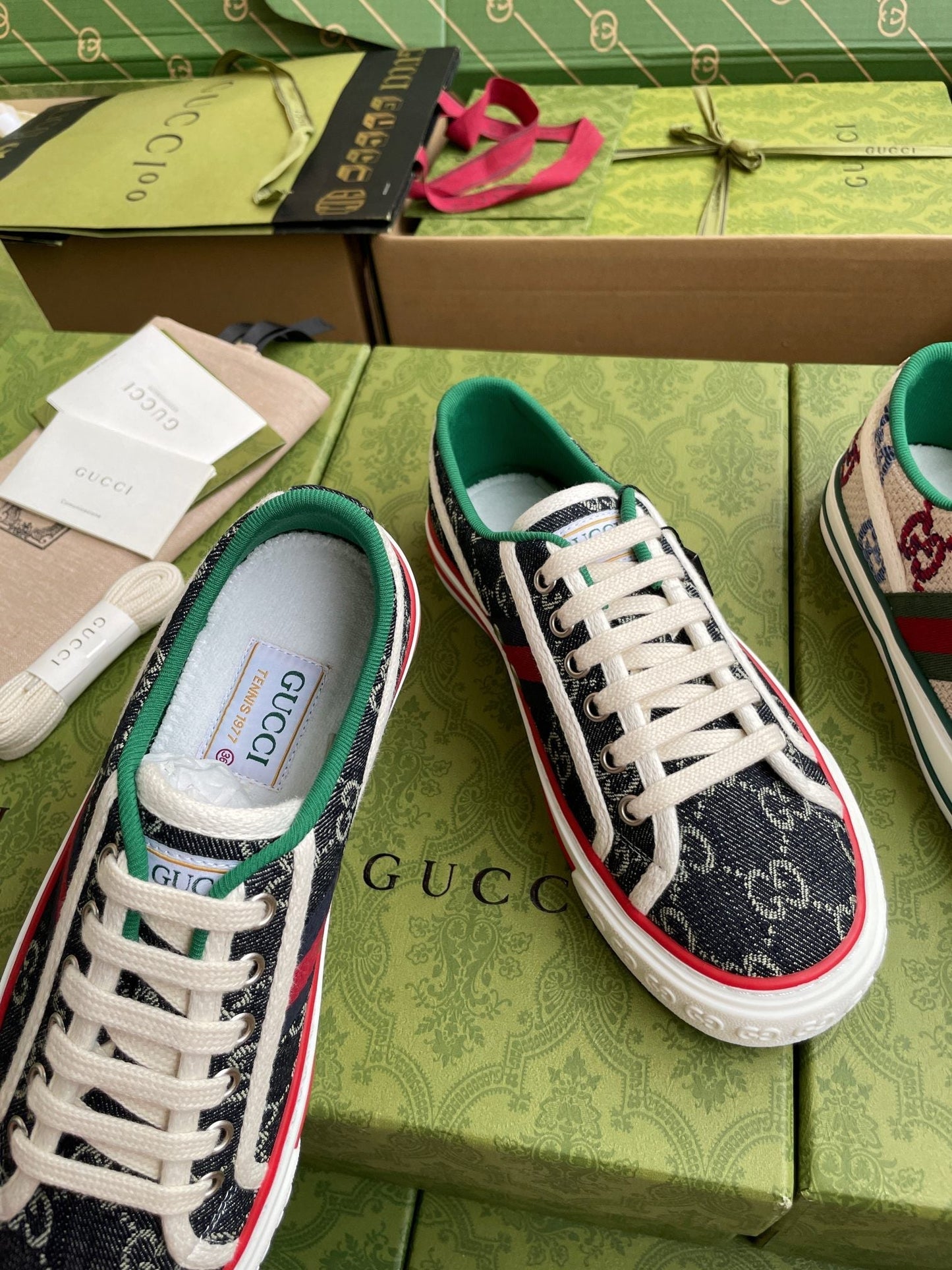 GG 26 Platform Sneaker Dark Blue Monogram Denim 632828