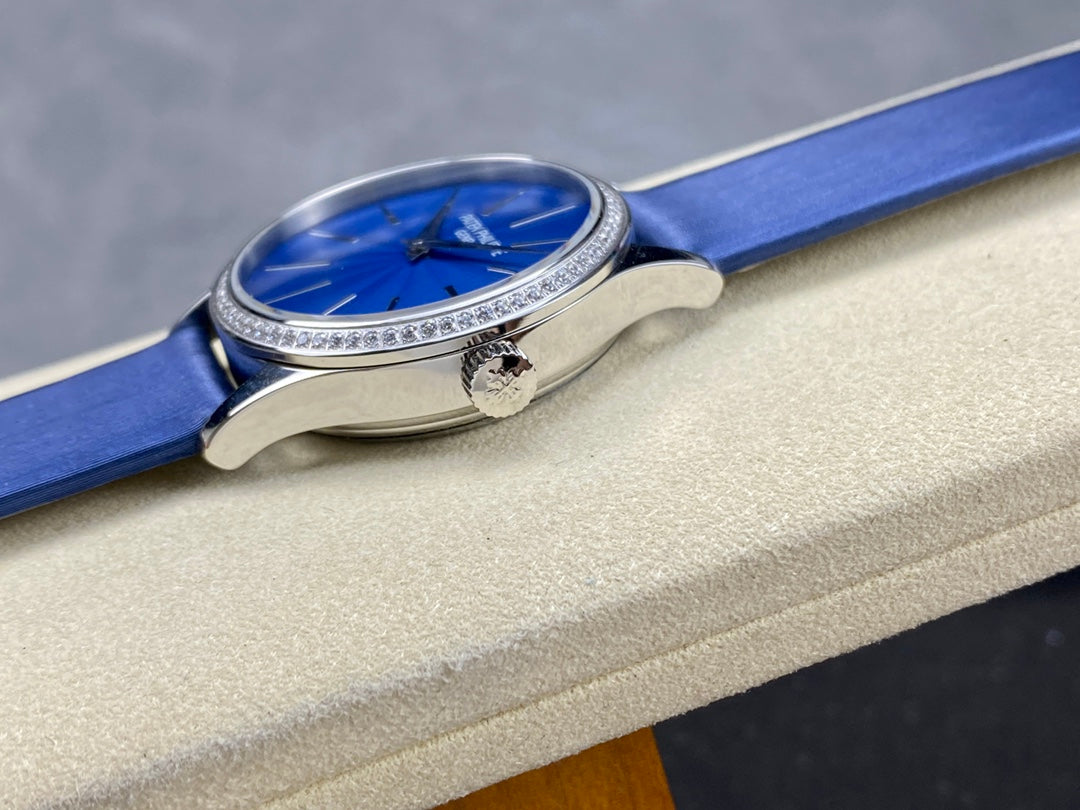 PATEK Calatrava 33mm Silver Blue Dial