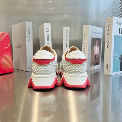Christian Louboutin Loubishark Sneaker White Red Leather