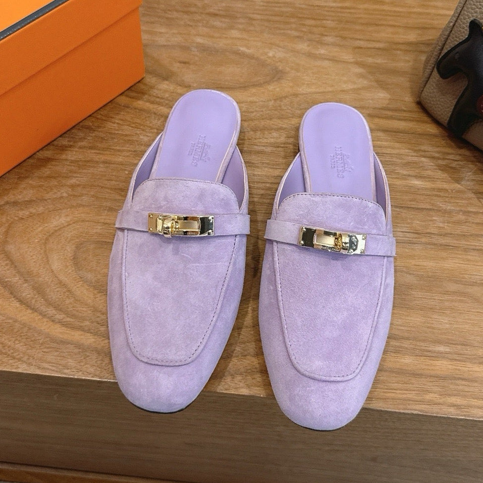 Hermes 2026 Oz Mule Purple Suede Leather 776633