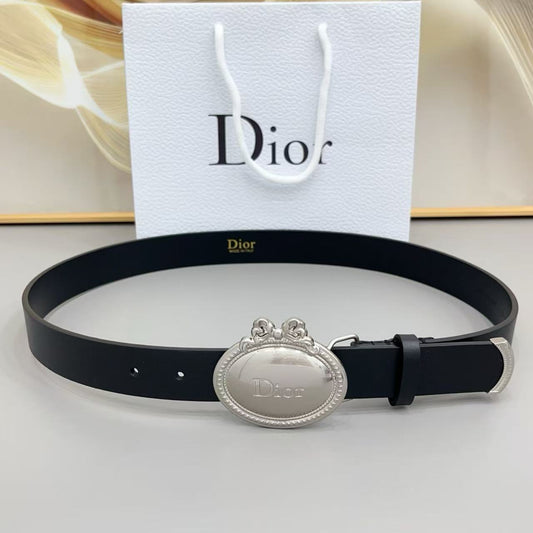 CD 26s Médaillon Belt 3cm Sliver Buckle Calfskin
