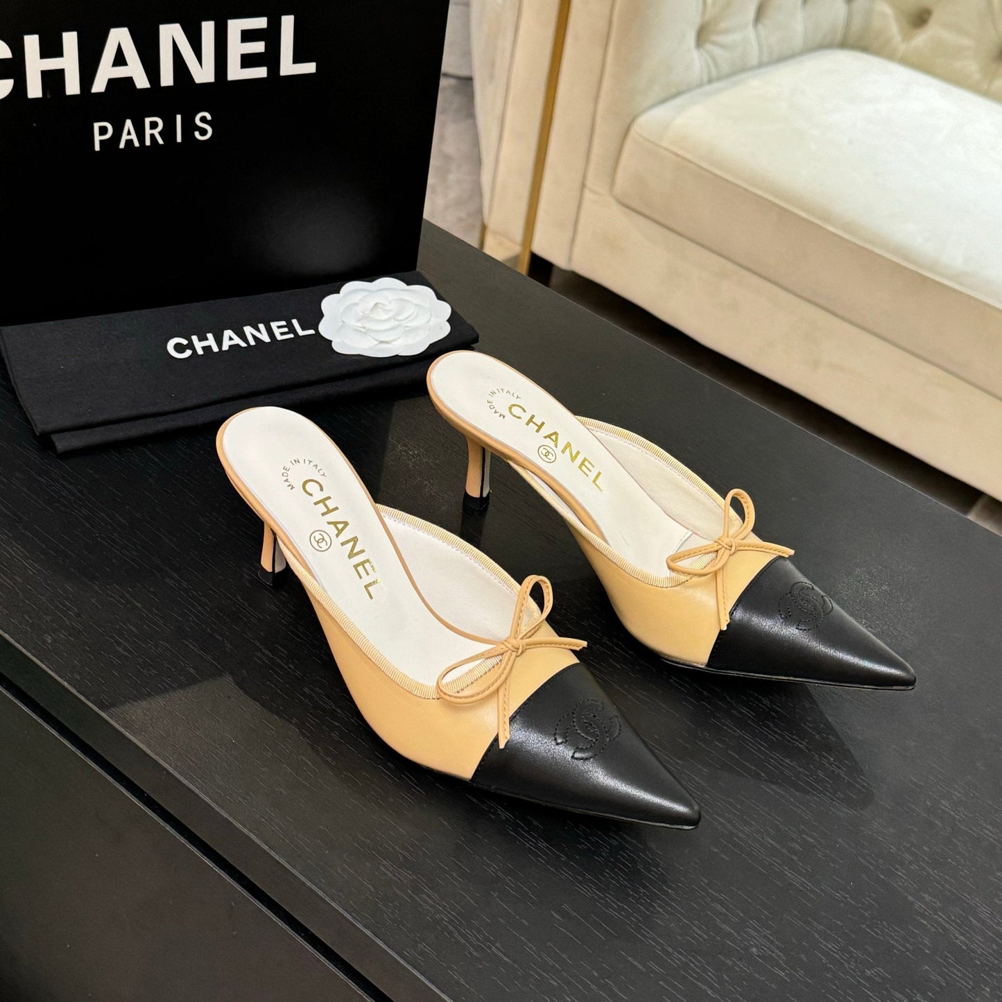 CC 2026 High Heel Mule 65 Two Tone Sheepskin