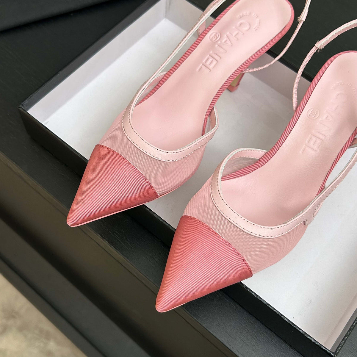 CC 2026 Slingback 70 Mesh Satin Leather