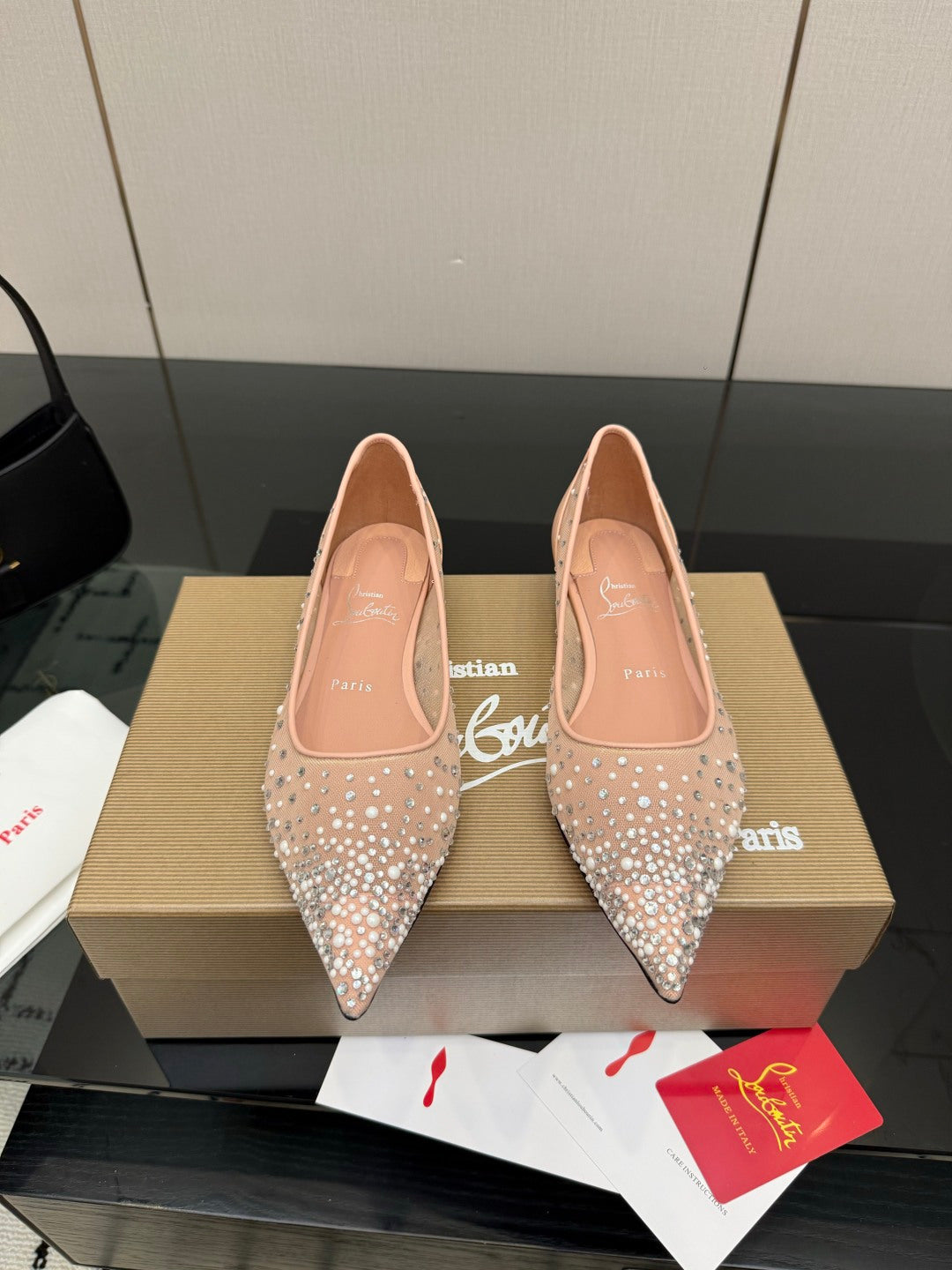 Christian Louboutin 2026 Ballerina Flats Mesh Crystal Embellishment 791567