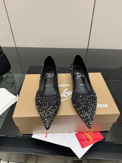Christian Louboutin 2026 Ballerina Flats Mesh Crystal Embellishment 791567