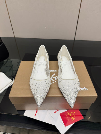 Christian Louboutin 2026 Ballerina Flats Mesh Crystal Embellishment 791567