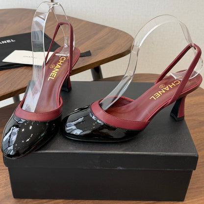 Chanel 2026 Back Strap High Heels Sheepskin Patent Leather 833962
